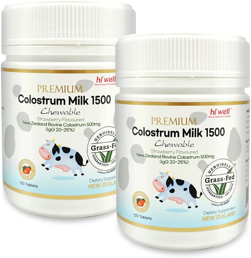 Hi Well Premium Grass-Fed Colostrum 1500 – 120 Tablets (2-Pack) - görsel 1