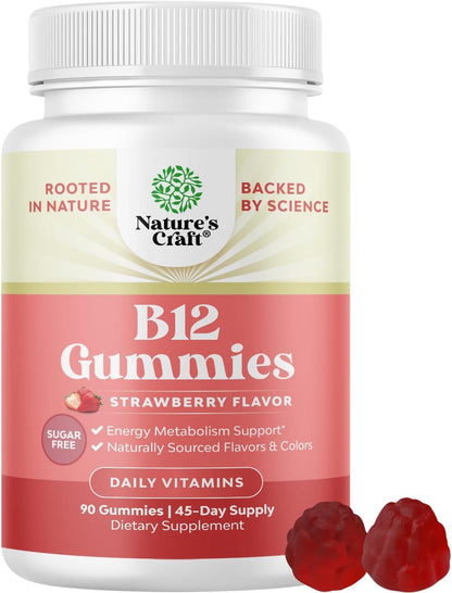 Natures Craft Vitamin B12 Gummies - Sugar Free, 1000 µg, 120 Count