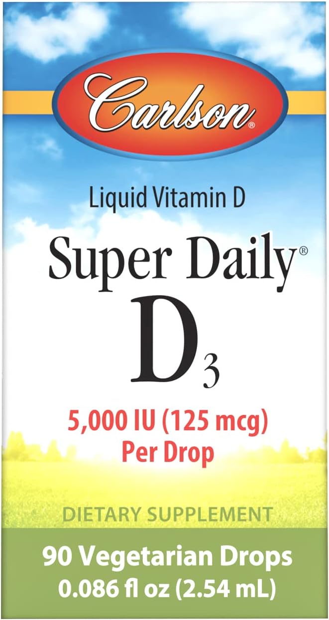Carlson Super Daily D3 5,000 IU (125 mcg) per Drop, Vitamin D Drops, Unflavoured, 90 Drops - görsel 6