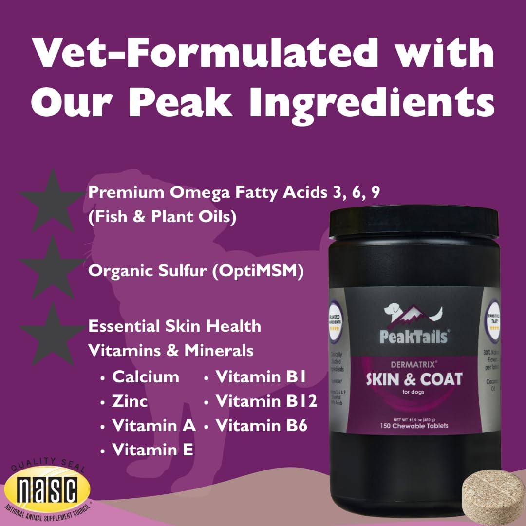 Kala Health PeakTails Skin & Coat Support for Dogs – 150 Chewable Tablets - görsel 5