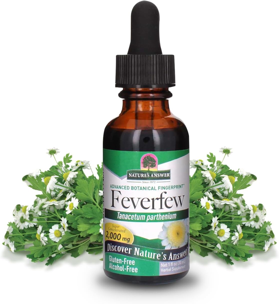 Nature's Answer Alcohol-Free Feverfew Extract 2000mg, 1 oz - görsel 1