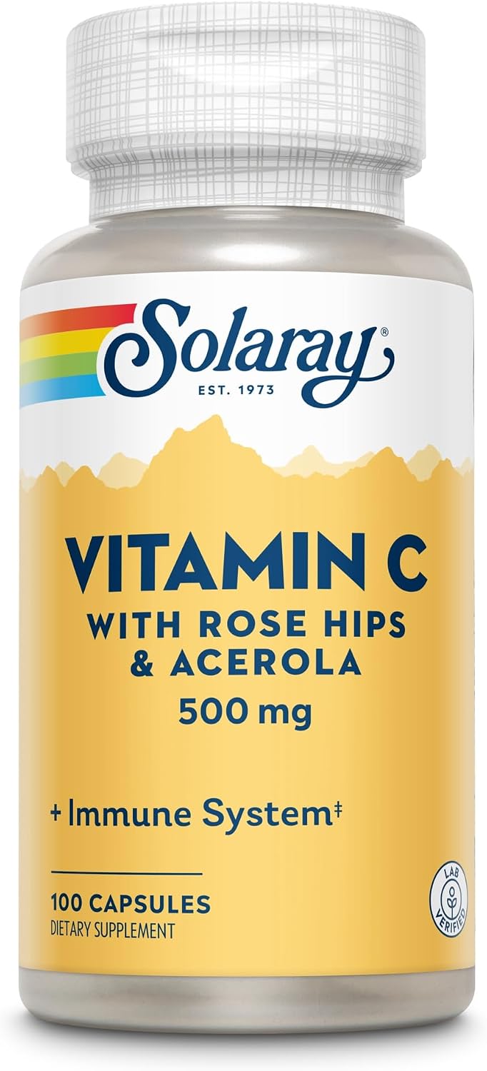 SOLARAY Vitamin C with Rose Hips & Acerola - 500 mg, 100 Capsules - görsel 3