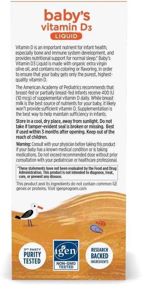 Nordic Naturals Baby’s Vitamin D3, Unflavoured - 22.5 ml - 400 IU - 90 Servings - görsel 6
