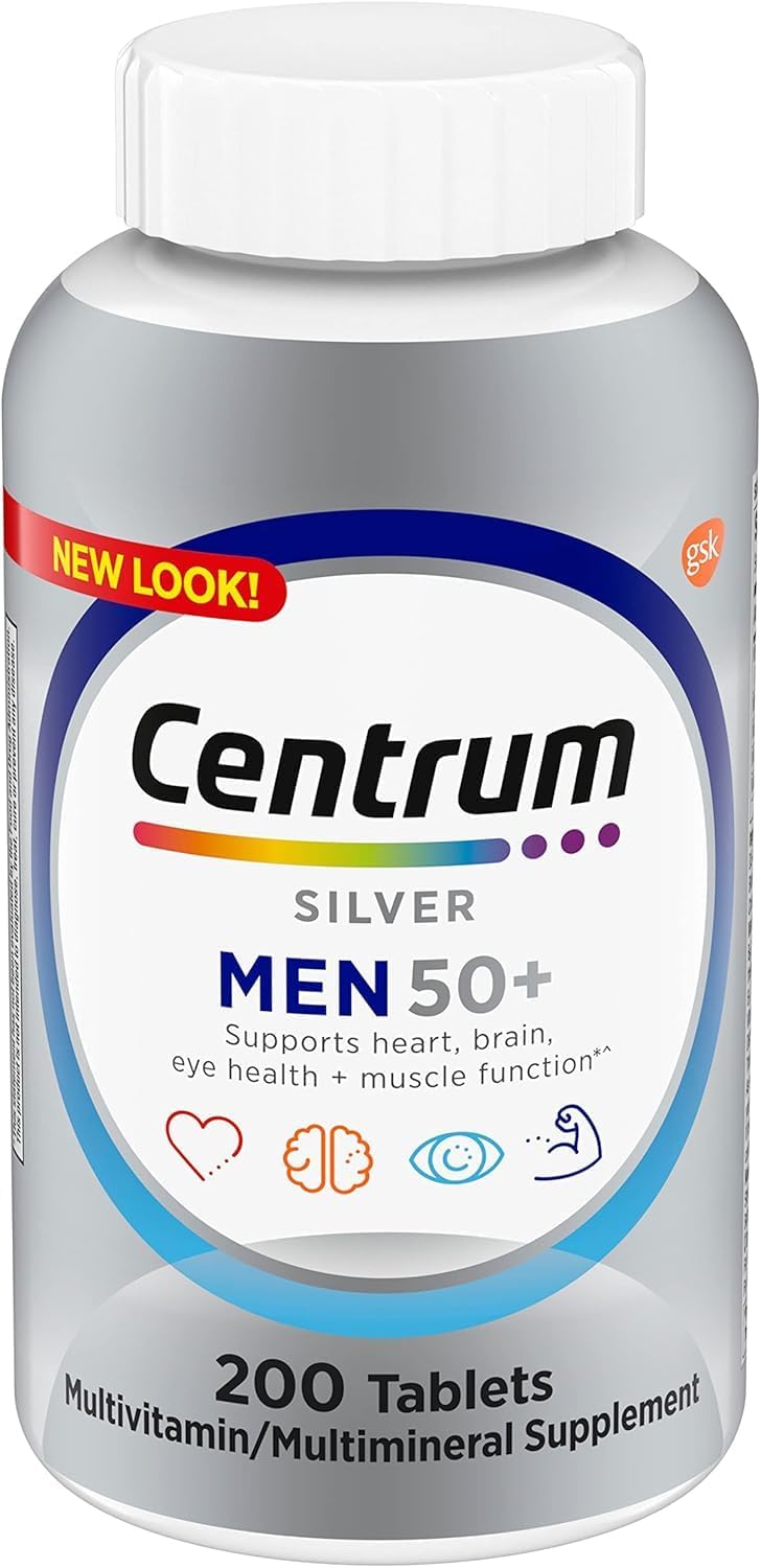 Centrum Silver Men Multivitamin and Multimineral Supplement Tablets, with Vitamin D3 (200 Tablets) - görsel 1