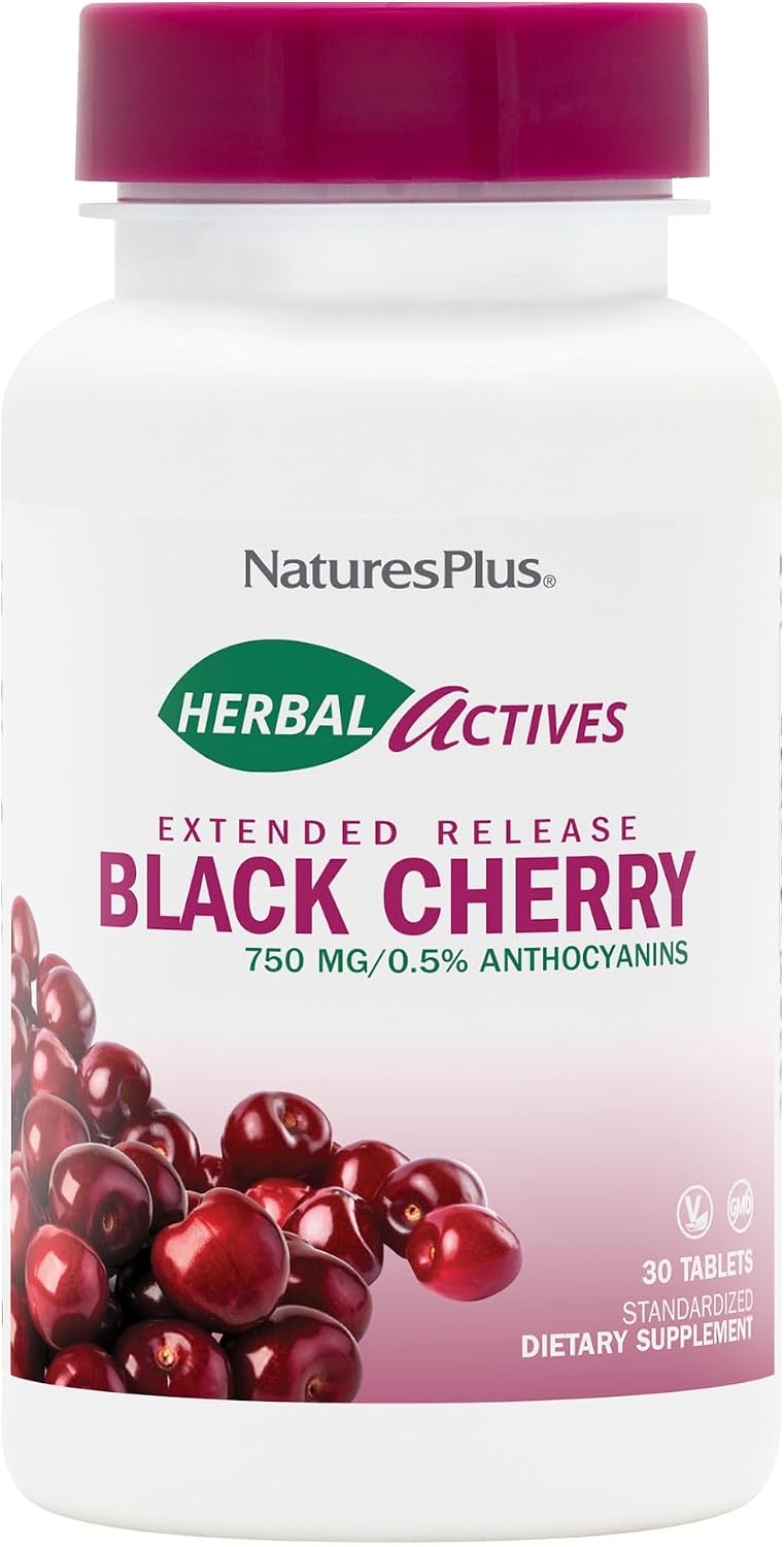 NaturesPlus Herbal Actives Black Cherry - 30 Extended Release Tablets - görsel 1