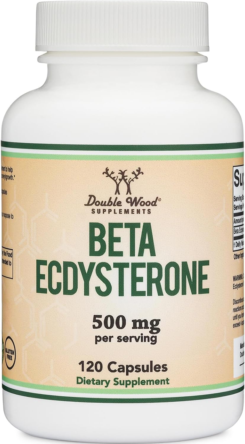 Double Wood Beta Ecdysterone Supplement – 500mg per Serving, 120 Capsules - görsel 5