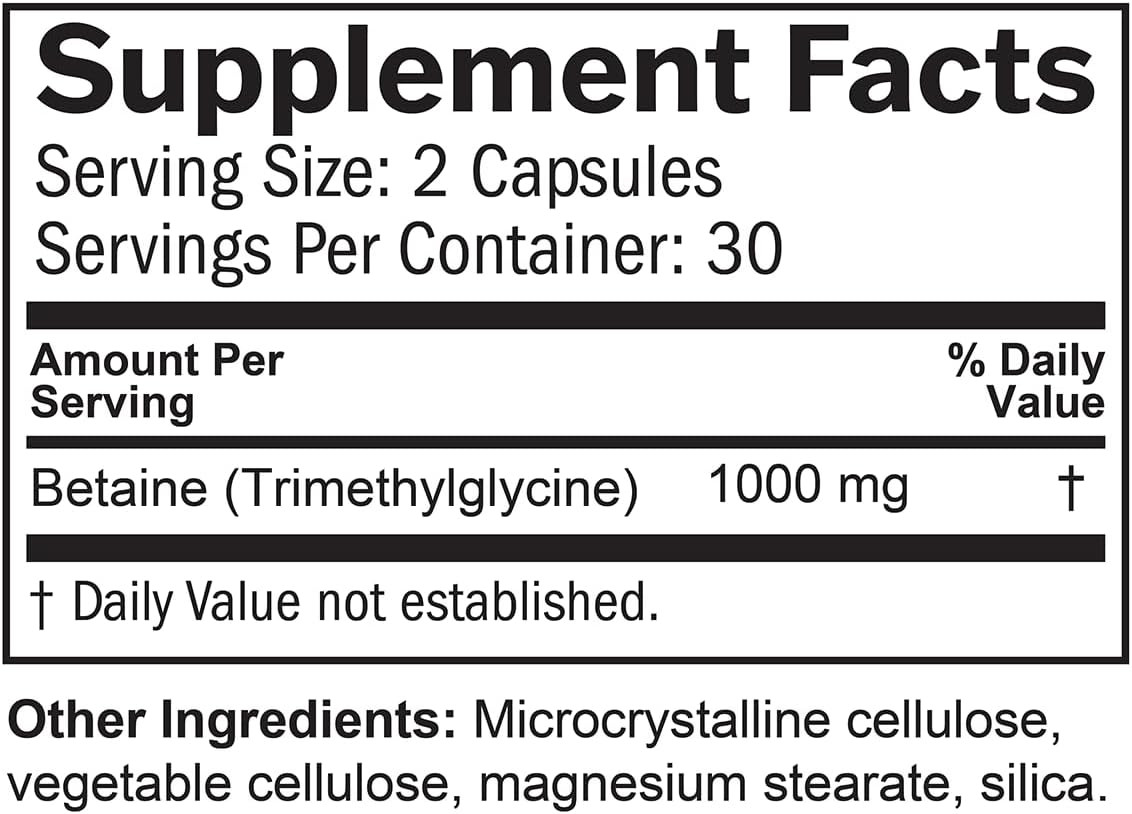 BRAINMD Dr Amen Betaine TMG - 60 Capsules - Mood and Methyl Support - Gluten-free - görsel 5
