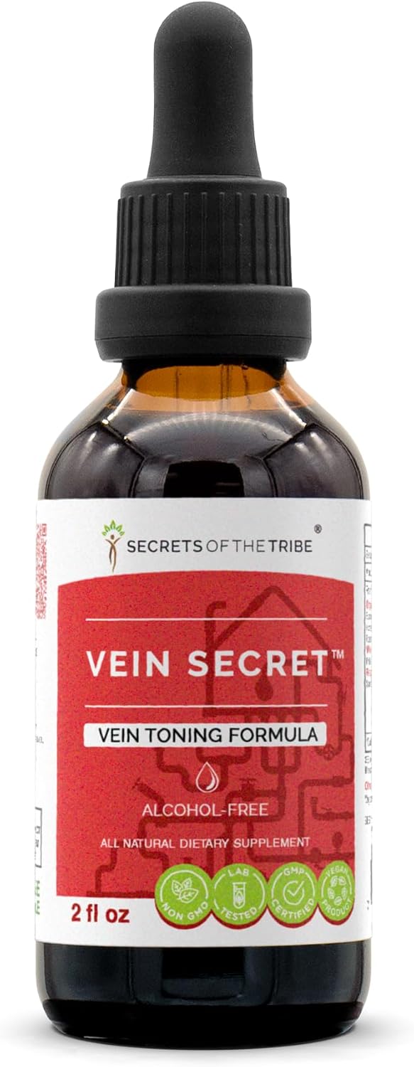 Secrets of the Tribe - Vein Secret, Vein Toning Formula, Herbal Supplement Blend Drops Alcohol-Free Liquid Extract (118 ml) - görsel 7
