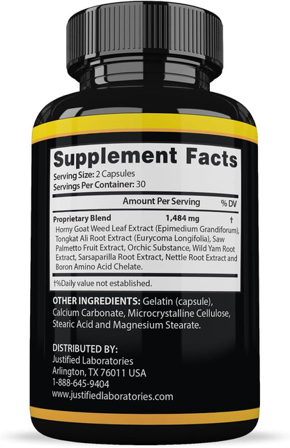 Justified Laboratories (3 Pack) Sizegenix Men’s Health Supplement 1484mg 180 Capsules