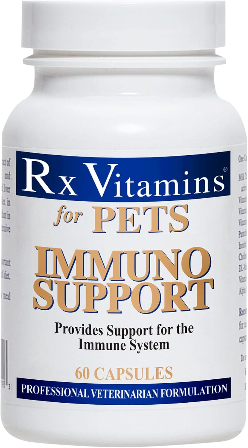 Rx Vitamins for Pets Immuno Support for Dogs and Cats - Immune System Support - Help Brain Function Bones Muscles Stress & Ageing - 60 Capsules - görsel 1