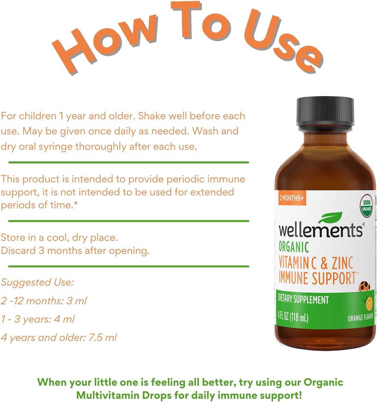 Wellements Organic Kids Immune Support Syrup with Vitamin C & Zinc - görsel 7