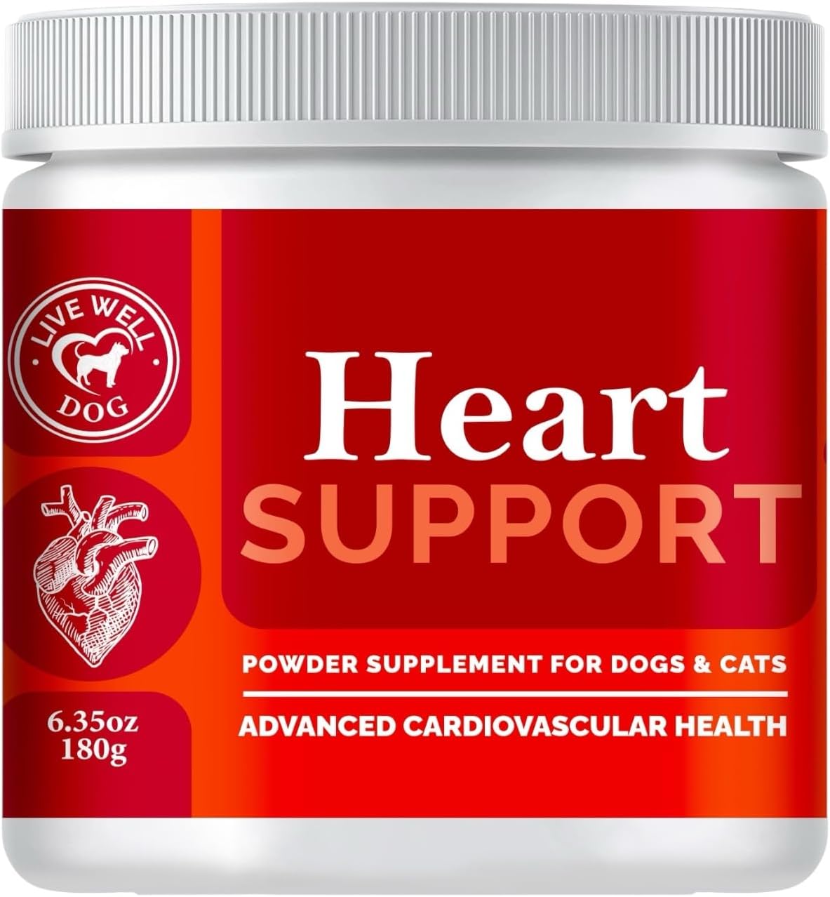 Live Well Dog Heart Health Powder for Dogs – Supports healthy heart muscle function – Taurine and L-carnitine are – Image 1