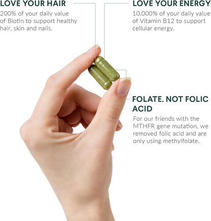 Nutritional Roots Multivitamin+ - Plant-Based Vegan Multivitamin with Organic Vegetables and Herbs, Fermented Vitamins, Probiotics (45 Capsules)