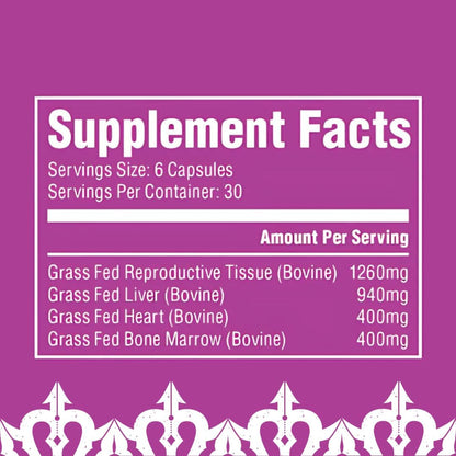 The Fittest Queen Organ Supplement - Hormone and Energy Support, 180 Capsules