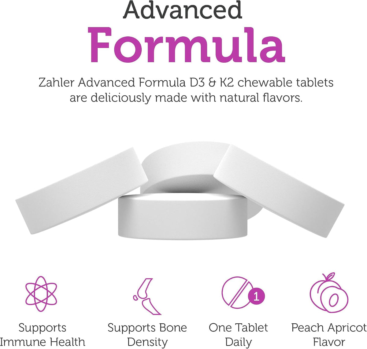 Zahler Vitamin D3 & K2 Chewable Supplement - 5000 IU D3, 120 mcg K2, 90 Chewable Tablets - görsel 5