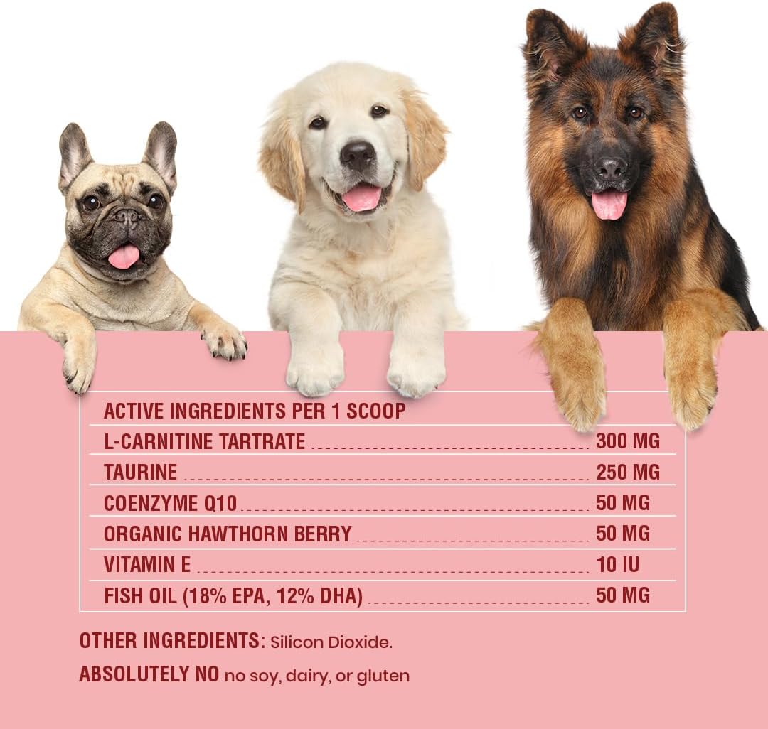 Special Breed Cardio Support for Dogs – Taurine, L-Carnitine, CoQ10 & Organic Hawthorn Berry Powder – 120 Servings - görsel 7