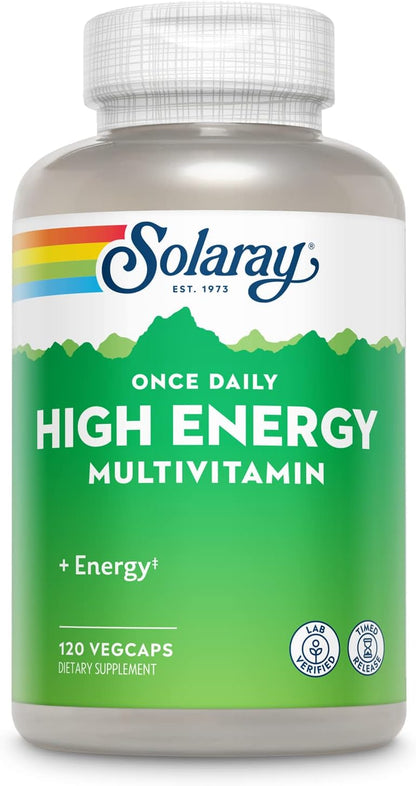 SOLARAY Once Daily High Energy Multivitamin - Vitamin C, D, B12 - 180 VegCaps