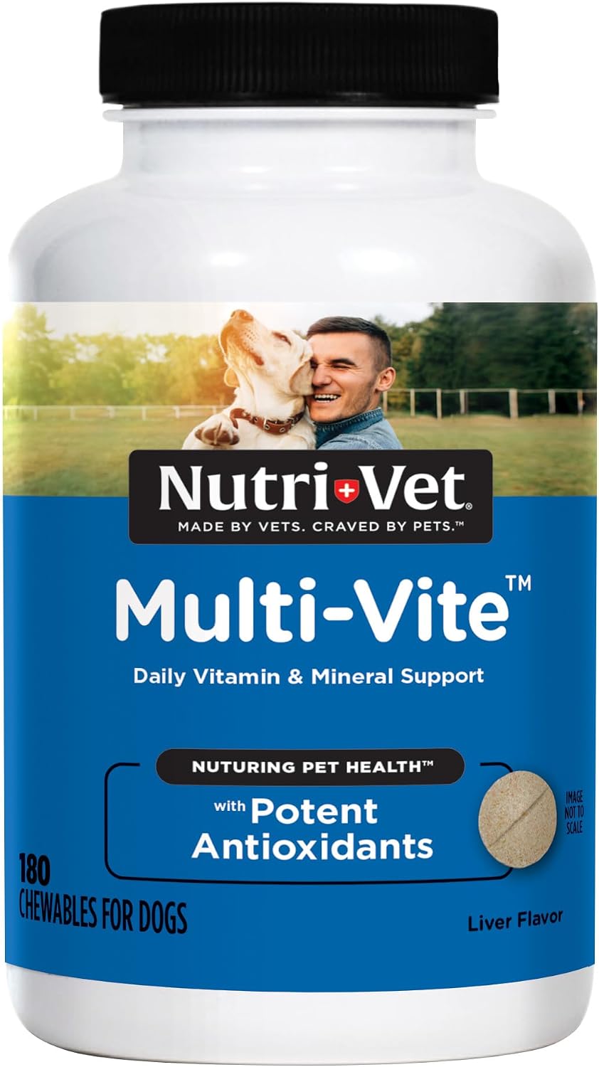 Nutri-Vet Multi-Vite Chewables for Adult Dogs - Daily Multivitamin & Mineral Supplement, 180 Count - görsel 1