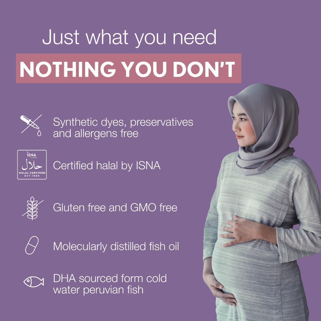 Noor Vitamins Halal Prenatal Vitamins with DHA and Folic Acid - 1 Month Supply - görsel 7