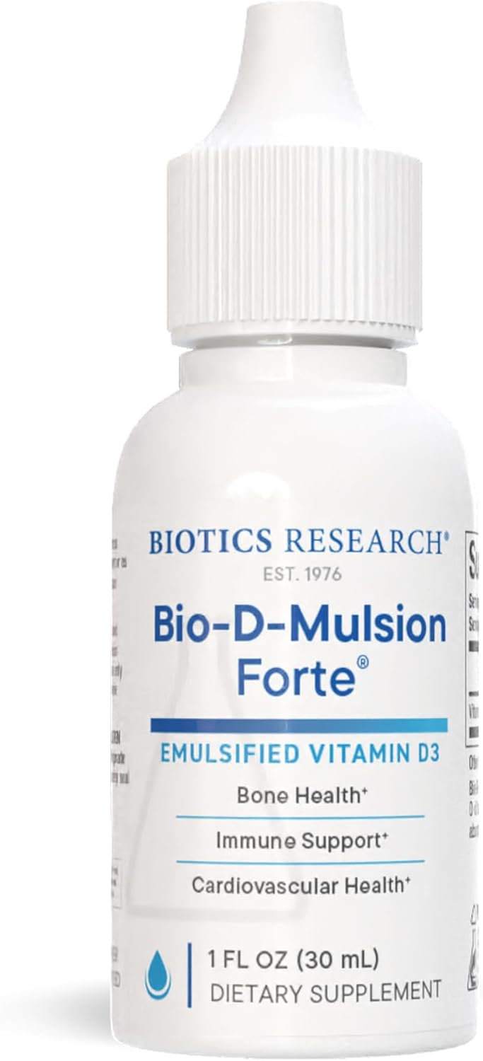BIOTICS RESEARCH Bio-D-Mulsion Forte Liquid Vitamin D Drops 4000 IU, Vitamin D3 2000 IU per Drop, 1 fl oz - görsel 1