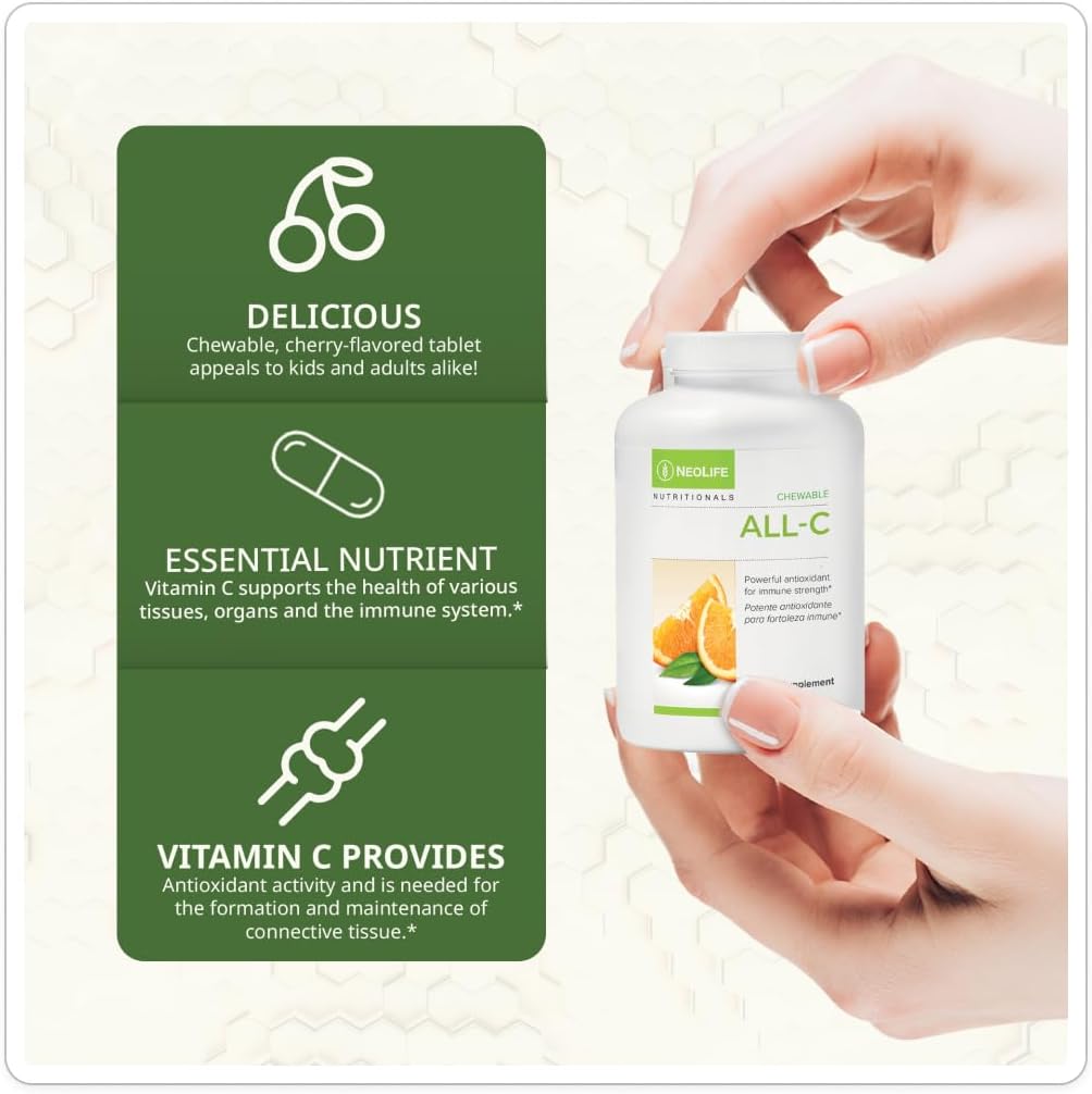 NeoLife All-C Vitamin C Chewable Tablets – Orange Flavour with Bioflavonoid Complex – 250 Tablets - görsel 3