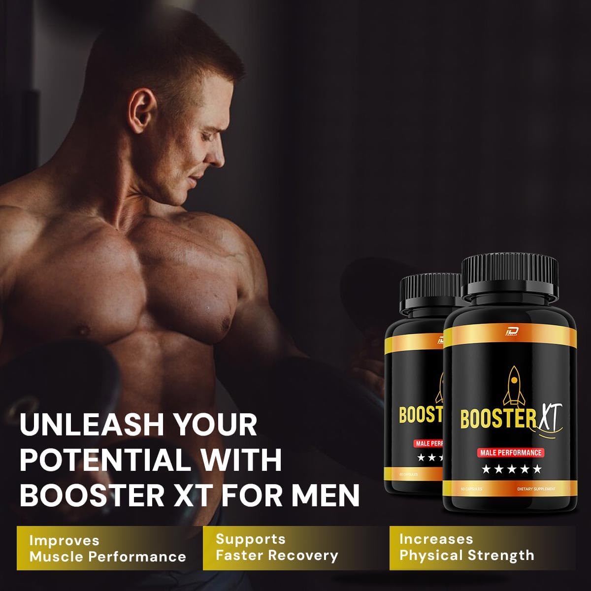 Booster XT for Men - All-Natural Dietary Supplement (60 Capsules) - görsel 3