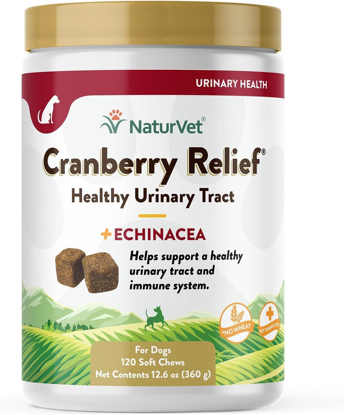 NaturVet Cranberry Relief Plus Echinacea Soft Chews for Dogs - 360 Chews (3 Jars) - görsel 1