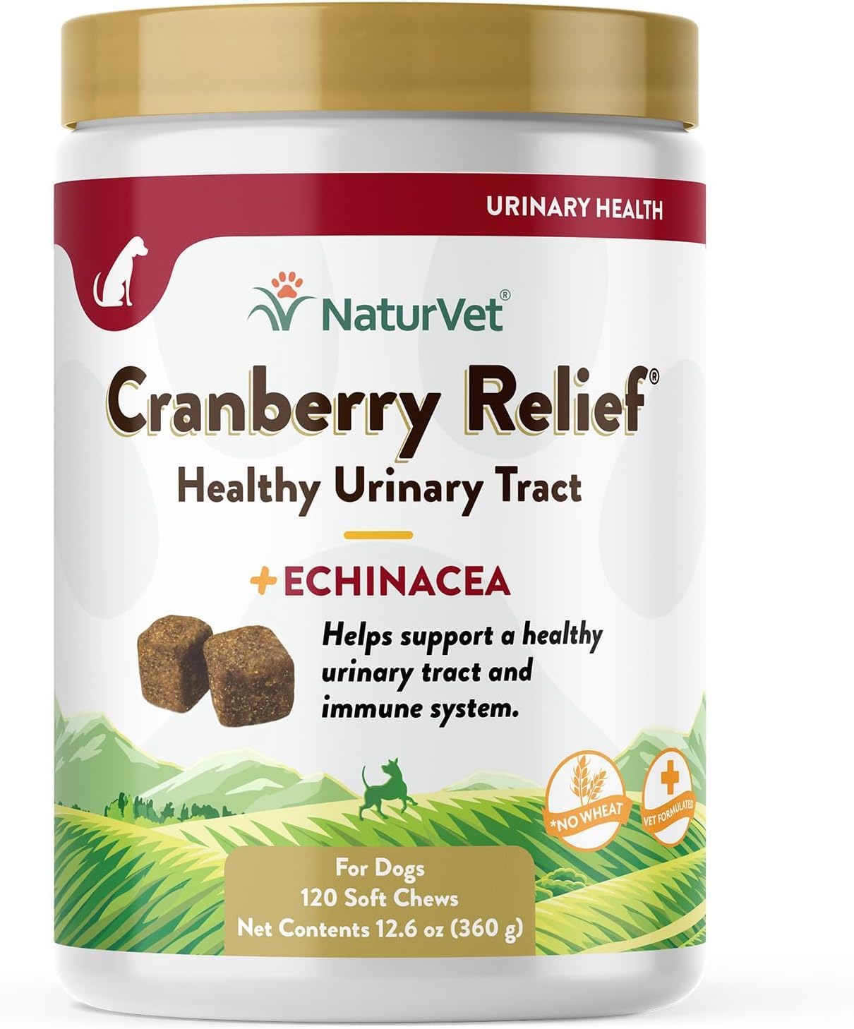 NaturVet Cranberry Relief Plus Echinacea Soft Chews for Dogs - 360 Chews (3 Jars) - görsel 1
