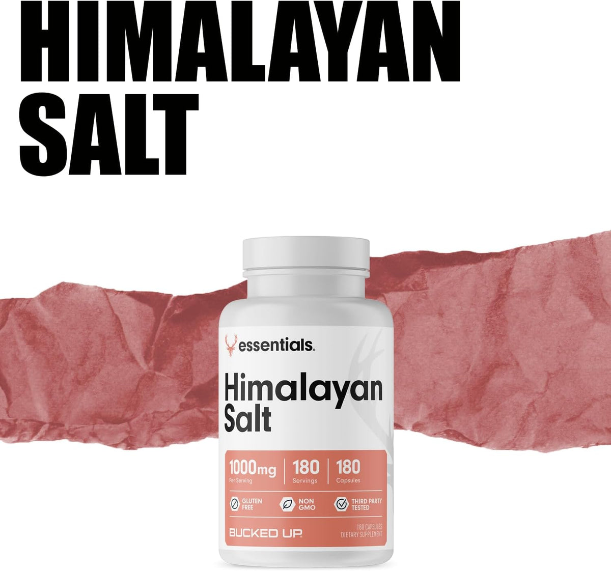 Bucked Up Himalayan Salt 1000mg Capsules, 180 Servings - görsel 5