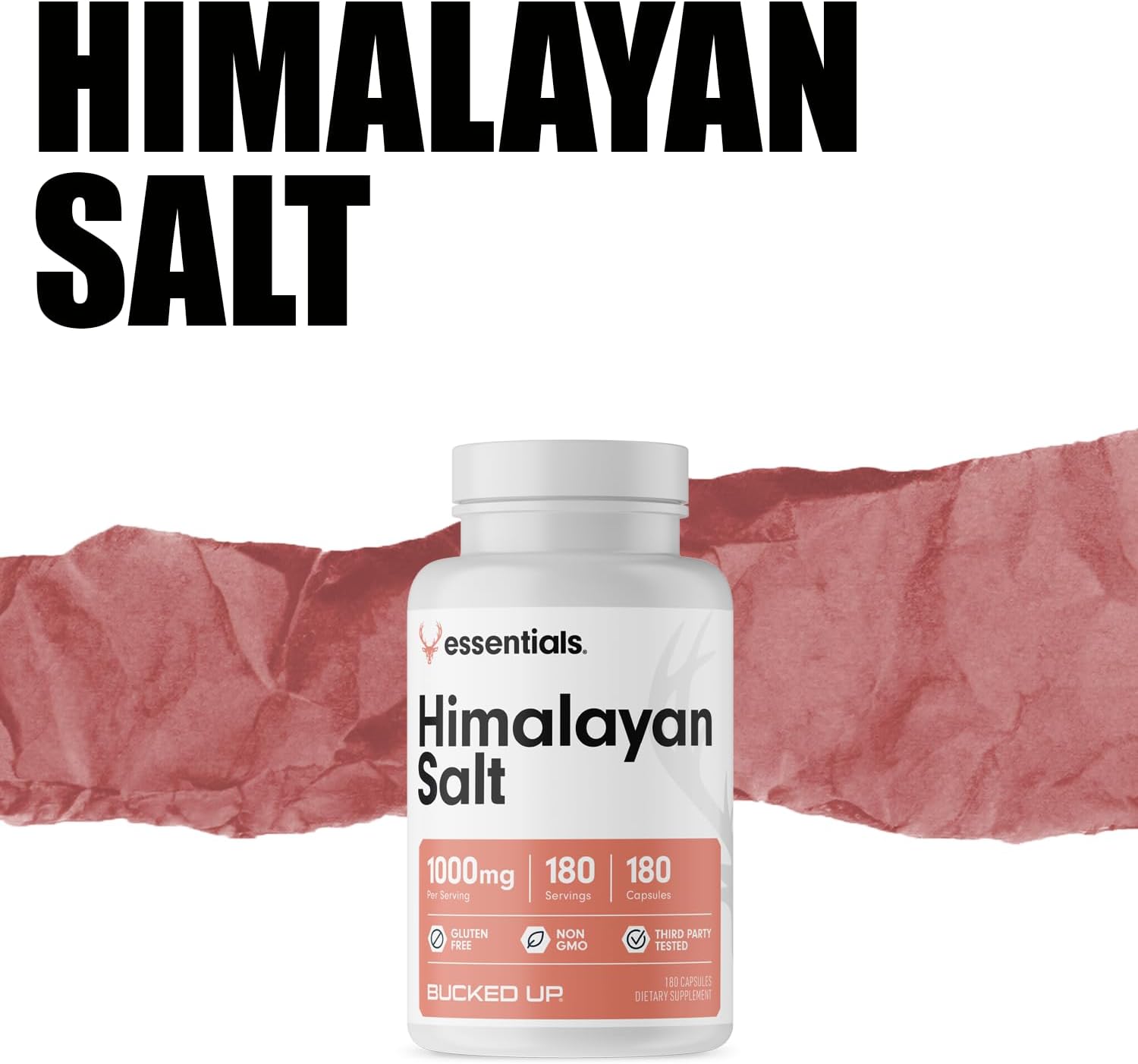 Bucked Up Himalayan Salt 1000mg Capsules, 180 Servings - görsel 5