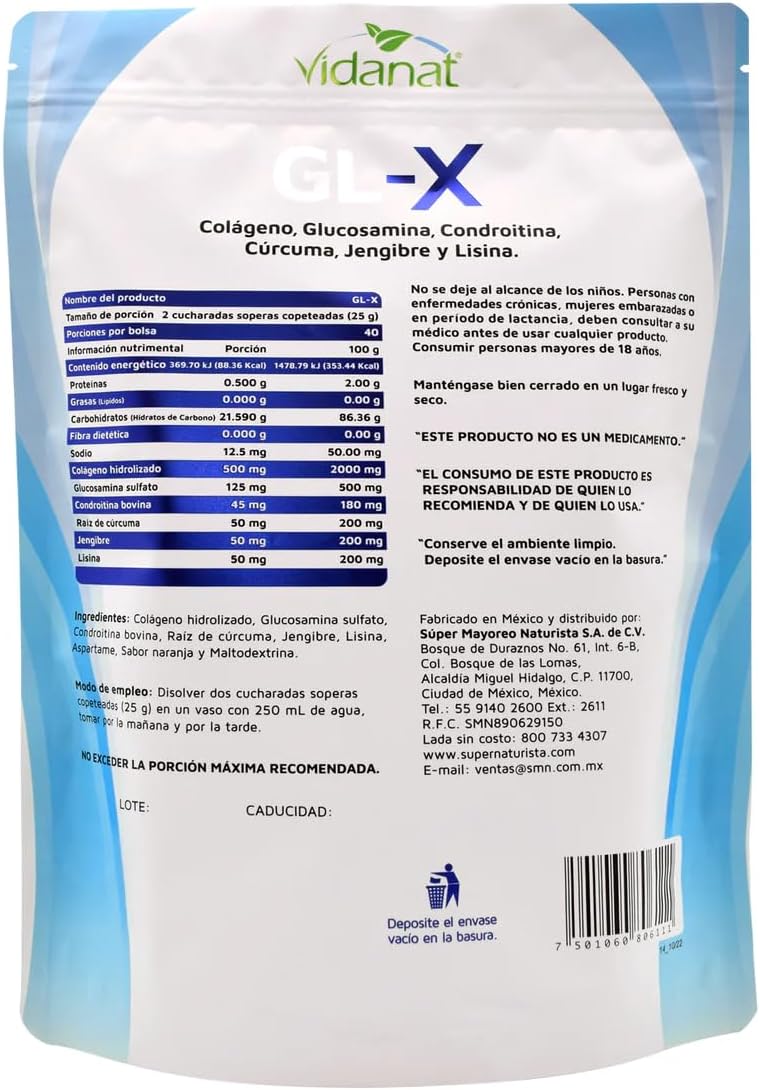 Vidanat GL-X Orange 1kg – Joint Support with Glucosamine, Chondroitin, Turmeric Root and Collagen - görsel 2