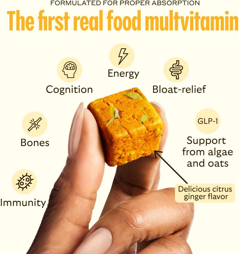 GEM Daily Bite for Women & Men – Wholefood Multivitamin with 20+ Nutrients (Citrus Ginger, 28 Count) - görsel 3
