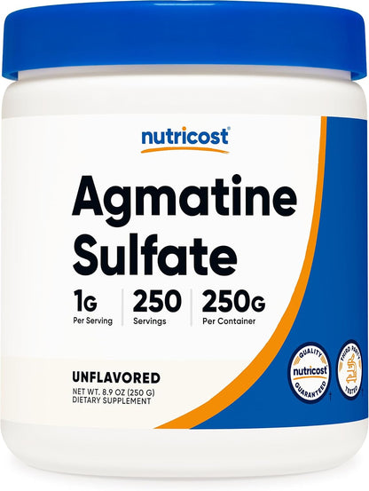 Nutricost Pure Agmatine Sulphate Powder - 250 Grammes