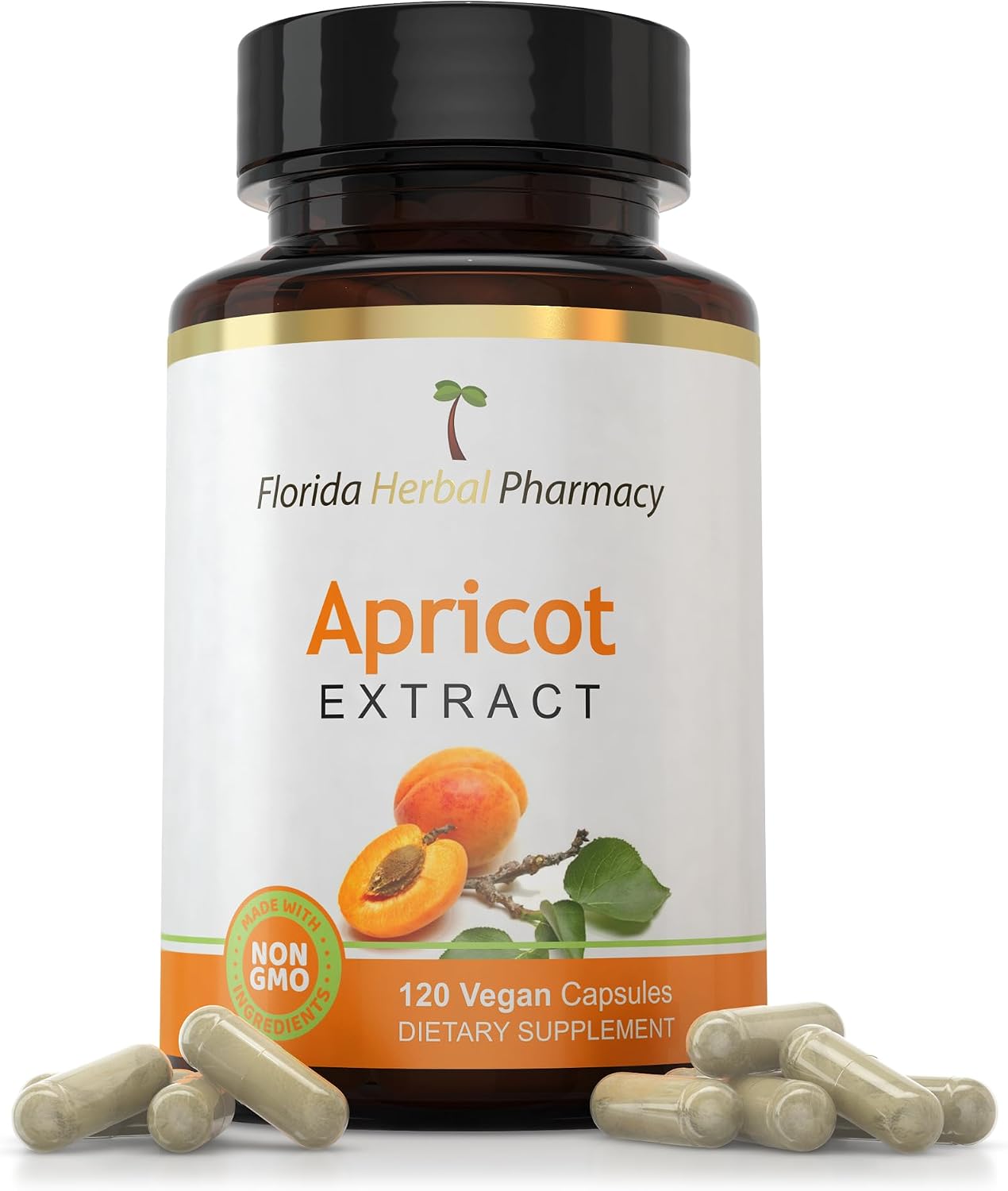 Apricot Extract Capsules 10:1 (120 Capsules) 500 mg per Capsule, 1000 mg per Serving - görsel 1