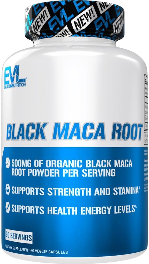 Evlution Nutrition Black Maca Root - 500mg Organic Maca Root Powder - 60 Capsules - görsel 1