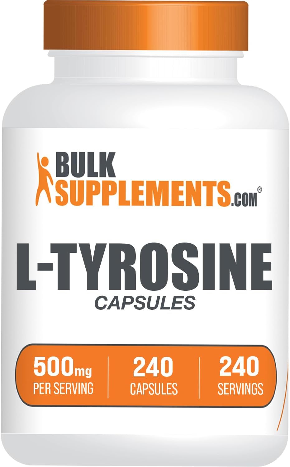 BulkSupplements L-Tyrosine 500mg Capsules (240 Count) - görsel 1