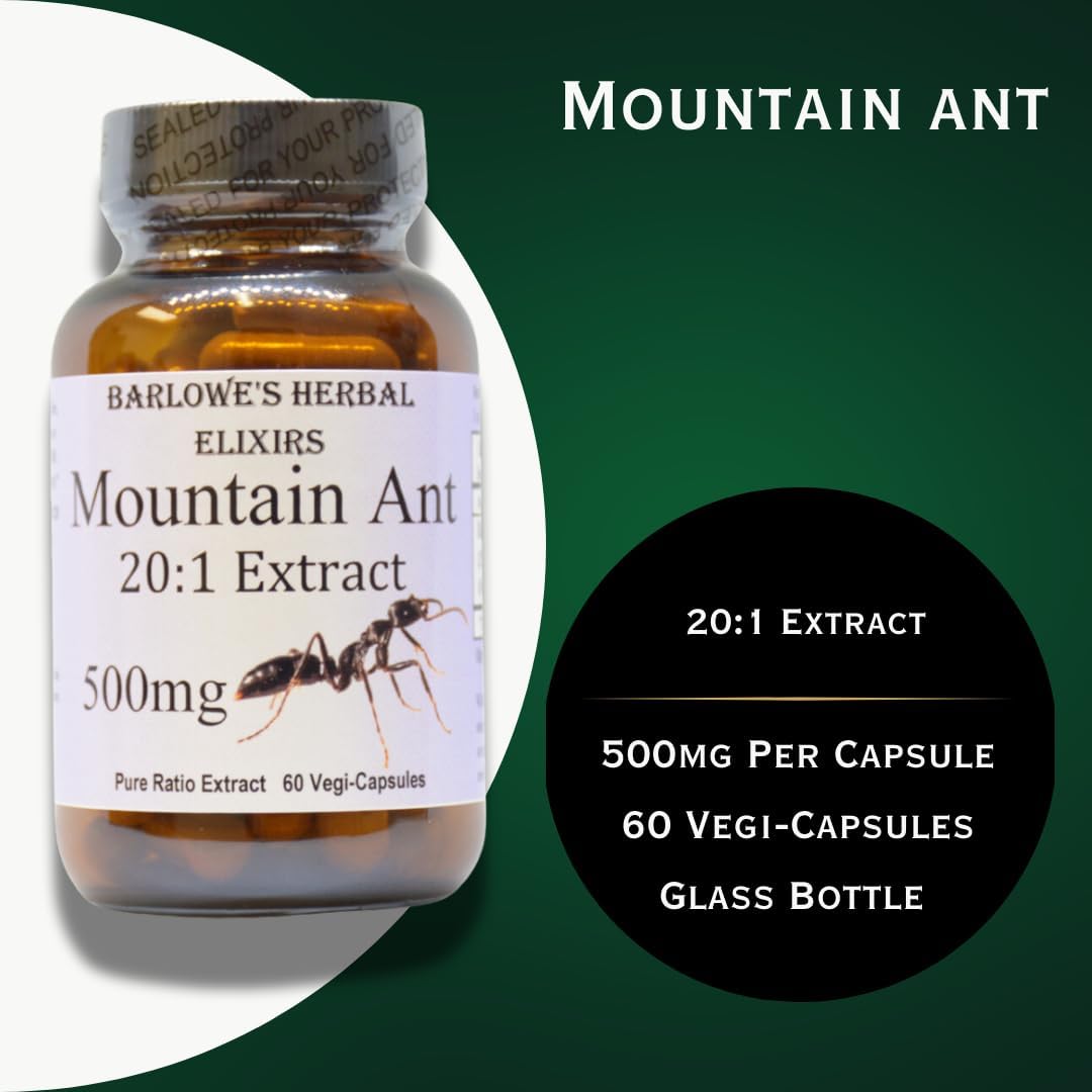 Barlowe's Herbal Elixirs Mountain Ant Extract | 20:1 Extract | 500 mg | 60 Vegan Capsules - görsel 3