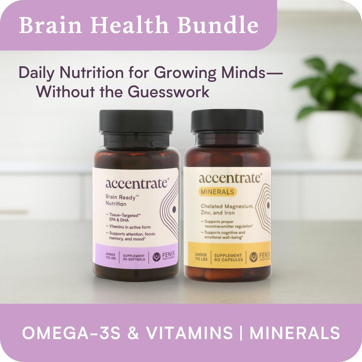 Accentrate Brain Supplement for Natural Focus & Attention – Active B Vitamin & Omega-3 Combination - görsel 8