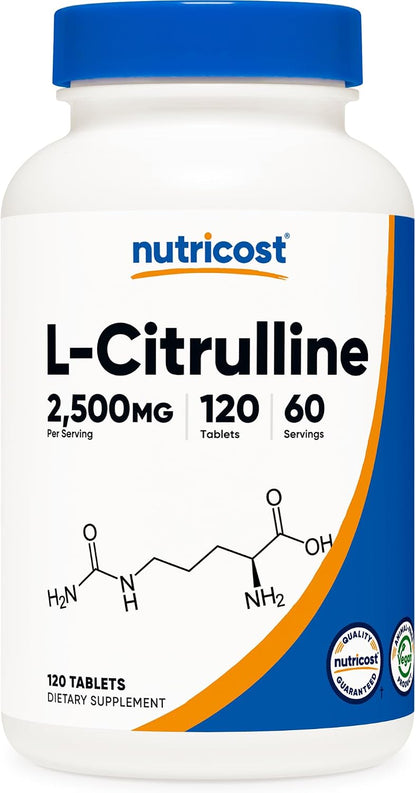 Nutricost L-Citrulline 2500mg per Serving – 120 Tablets (60 Servings)