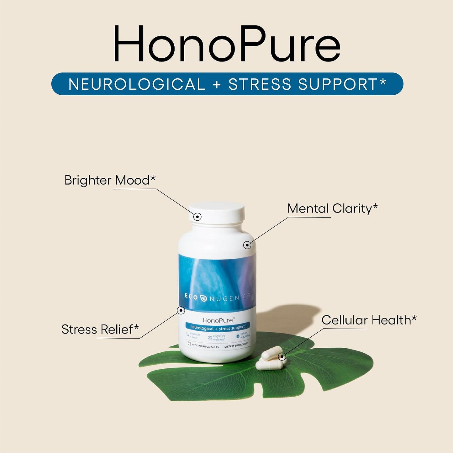 ecoNugenics Brain Health Supplement Bundle – PectaSol Modified Citrus Pectin Fibre + HonoPure Magnolia Bark Extract — Nootropic Pack for Sleep, Stress Relief, Cognitive Function, GABA Support - görsel 2