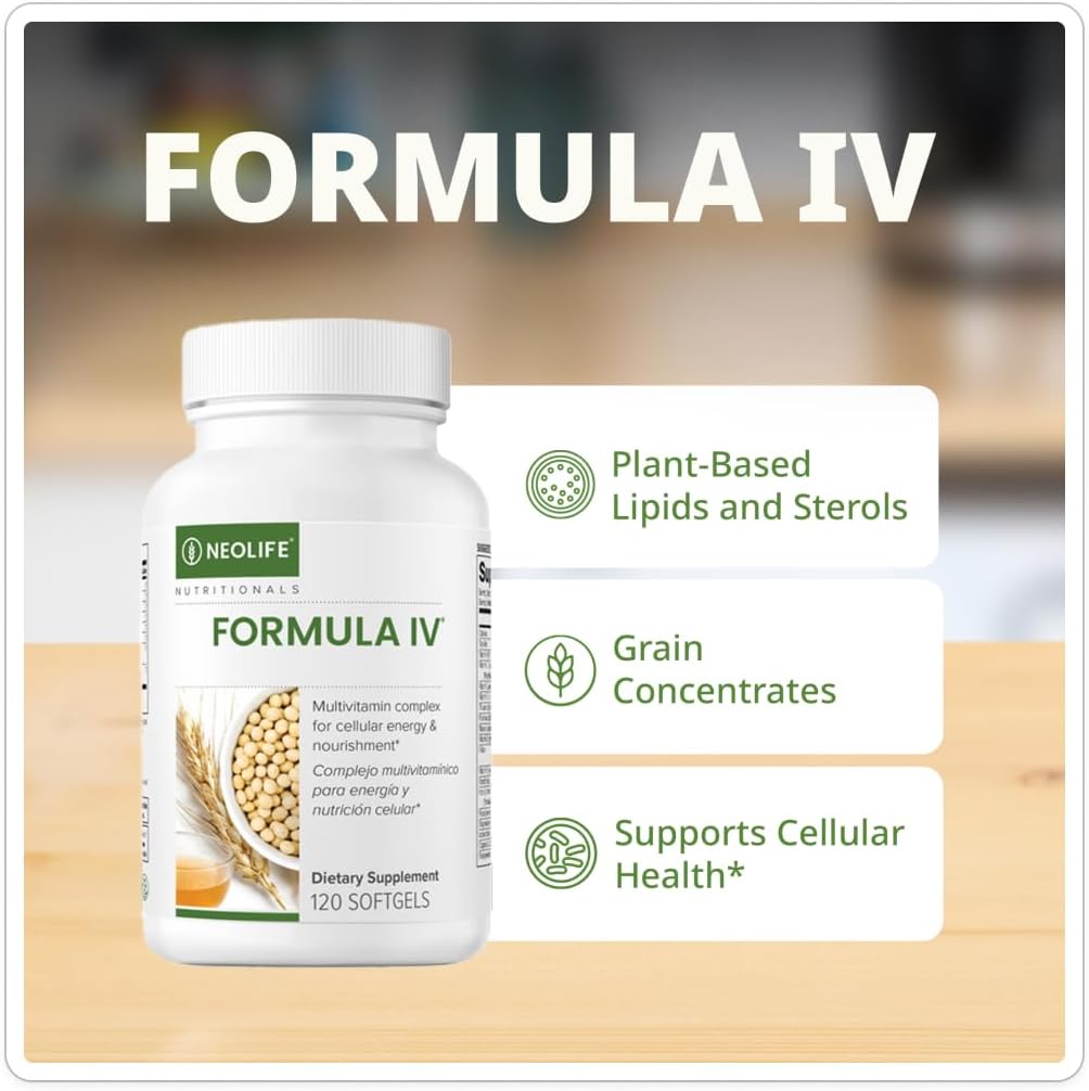 NeoLife Formula IV Soft gel capsule - Multivitamin & Multi-Mineral with TRE-EN-EN Grain Blend and Phyto Enzyme Blend - 120 Soft gel capsules - görsel 1