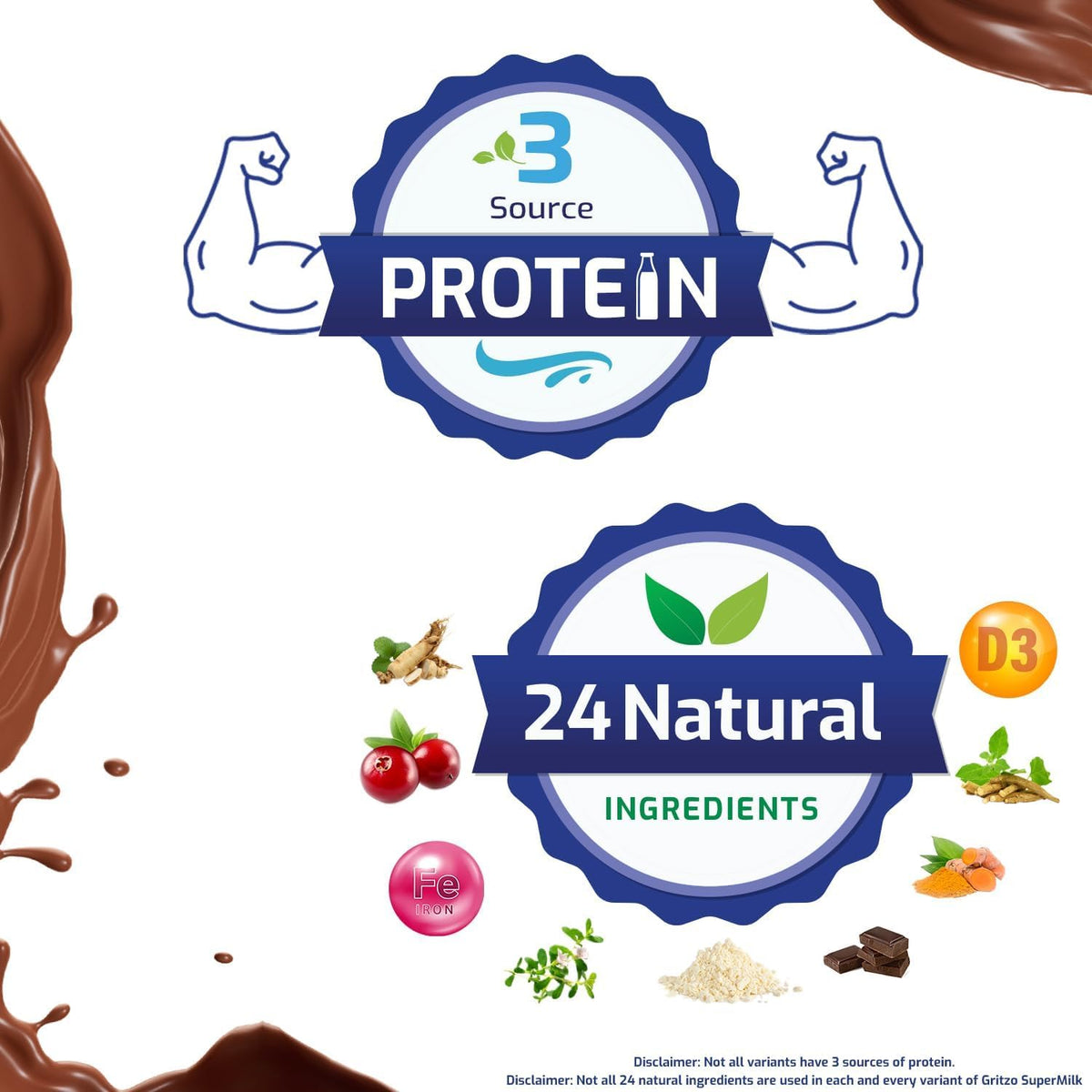 ATS Supermilk Height+ for 8-12 Year Old Boys – High Protein with Calcium & D3, 21 Vitamins & Minerals, Zero Refined Sugar, Natural Double Chocolate, 400g Powder - görsel 3