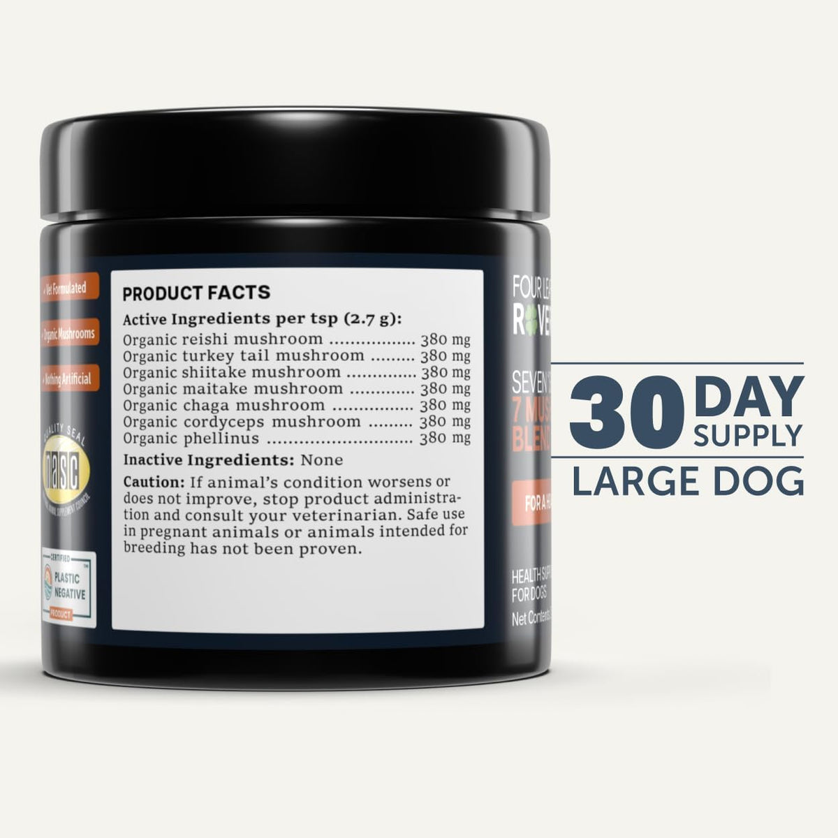 Four Leaf Rover Seven Shrooms Organic Mushroom Supplement for Dogs - görsel 8