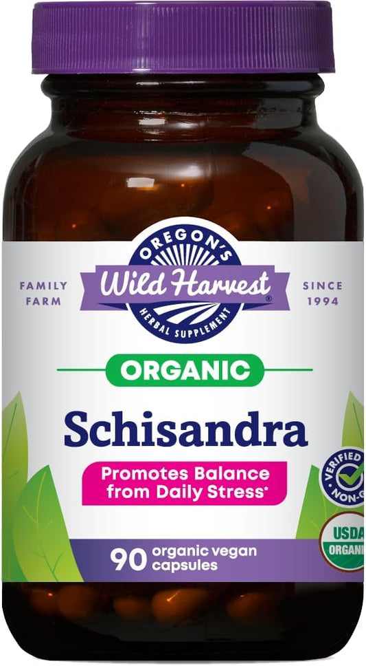 Oregon's Wild Harvest Schisandra Organic Herbal Supplement, 90 Capsules