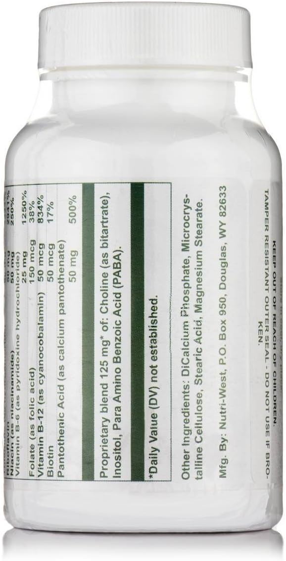 B-Complex - 90 Tablets by Nutri West – Image 2