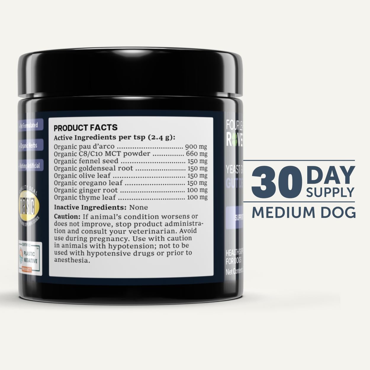 FOUR LEAF ROVER Yeast Guard - Dog Yeast Support for Itchy Skin, Ears & Paws - Veterinary Formulated with Organic Herbs - 30 Day Supply - görsel 8
