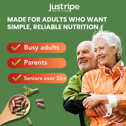 Just Ripe Nutrition Fruit & Veg Supplement - 2 Pack (90 Fruit + 90 Vegetable Capsules per Bottle)