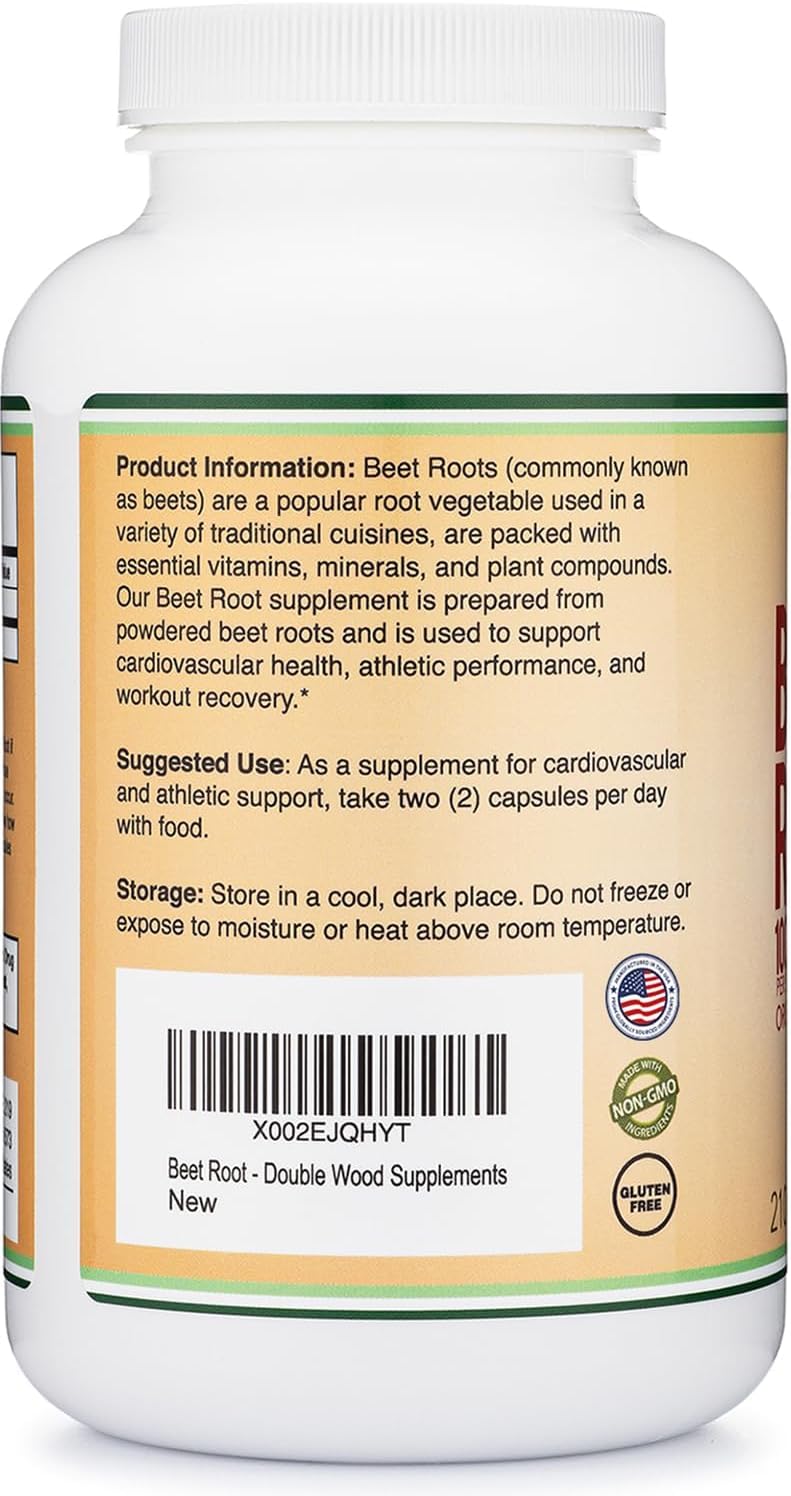 Beet Root Powder Capsules (Organic and Vegan) – 210 Count, 1,000mg Per Serving by Double Wood Supplements - görsel 2