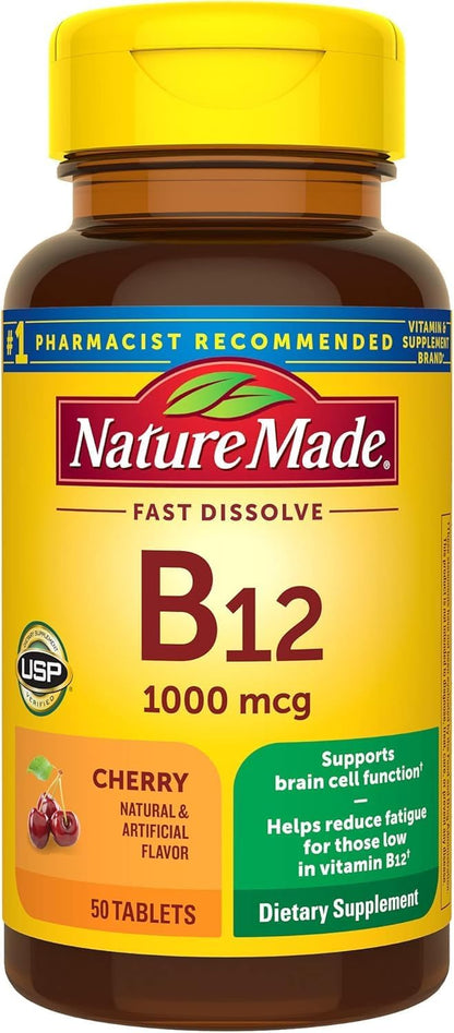 Nature Made B-12 1000 mcg Micro-Lozenges Cherry Flavour (Pack of 2)