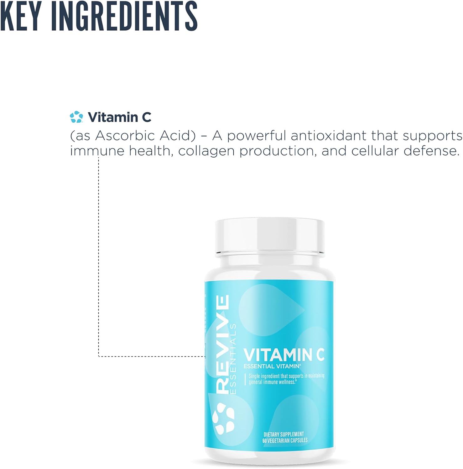 Revive MD Vitamin C 1000mg - High-Potency Ascorbic Acid Supplement for Immune Support & Antioxidant Health - Non-GMO, No Fillers (200 Vegetarian Capsules) - görsel 4